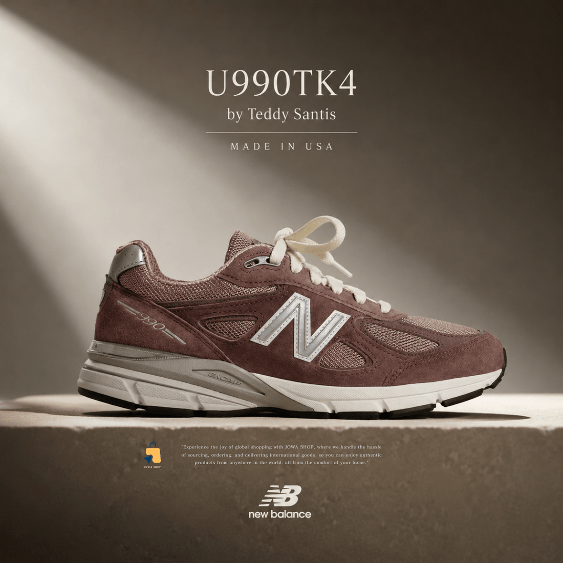Kith x New Balance 990v4 Made In USA "Dusty Mauve" U990TK4 粉棕色 - ISFN