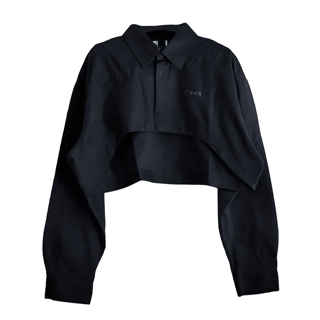 Stitched Logo Long Sleeve Blouse 短版襯衫 - ISFN