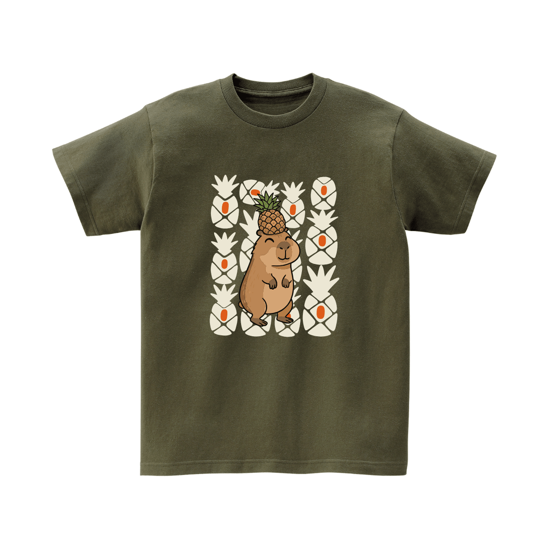 鳳梨派對水豚君 T-shirt ｜兒童短袖 - ISFN