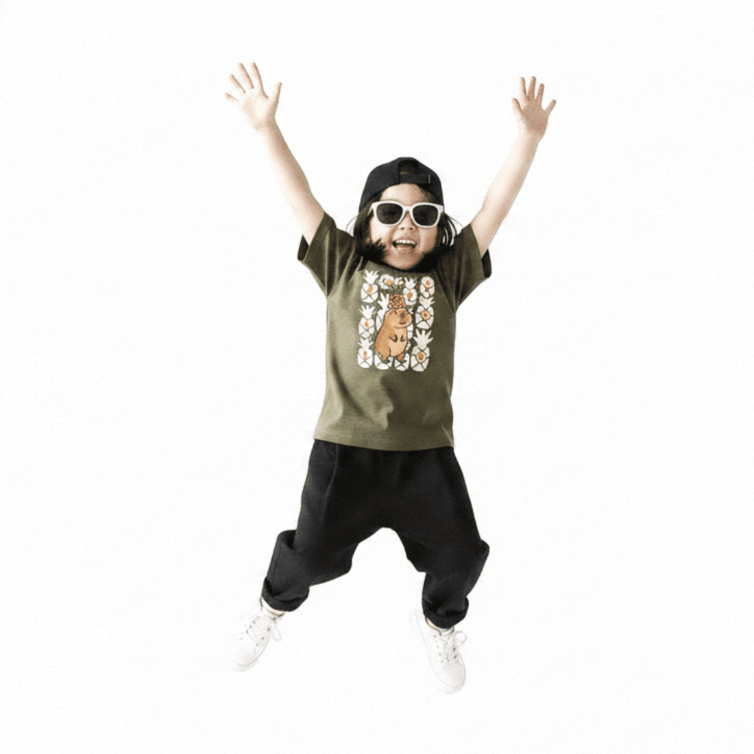 鳳梨派對水豚君 T-shirt ｜兒童短袖 - ISFN